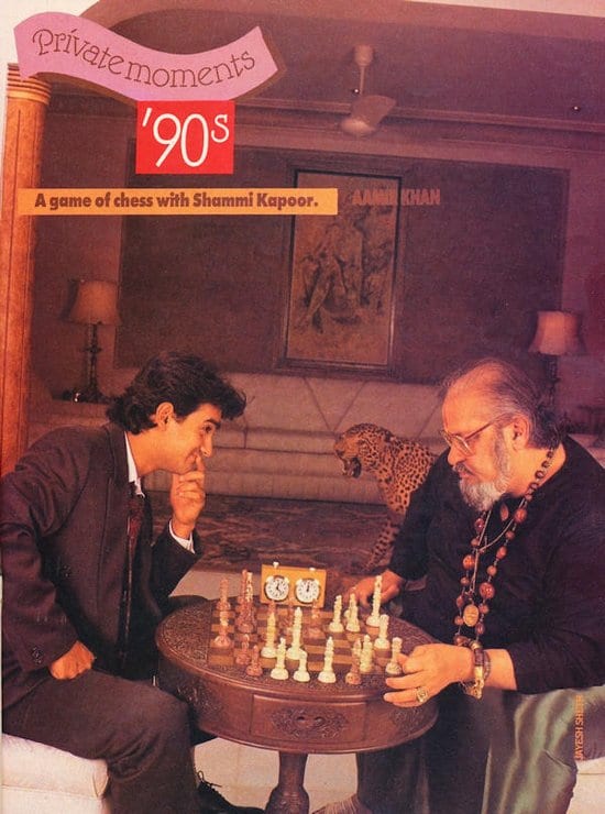 Aamir Khan Playing Chess with Shammi Kapoor