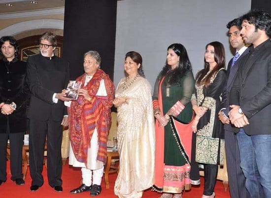 Amitabh Bachchan, Abhishek Bachchan & Aishwarya Rai Bachchan at Ustad Amjad Ali Khan's Book Launch