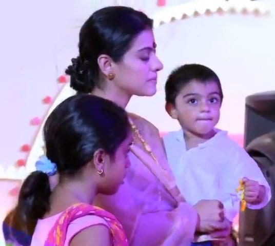 Kajol Spotted with her son Yug & daughter Nysa