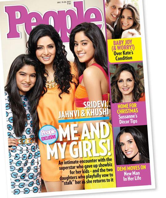 Sridevi with daughters Jhanvi & Khushi on People Magazine