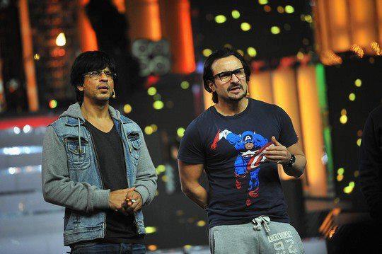 Shah Rukh Khan & Saif Ali Khan rehearsing for Filmfare Awards 2013