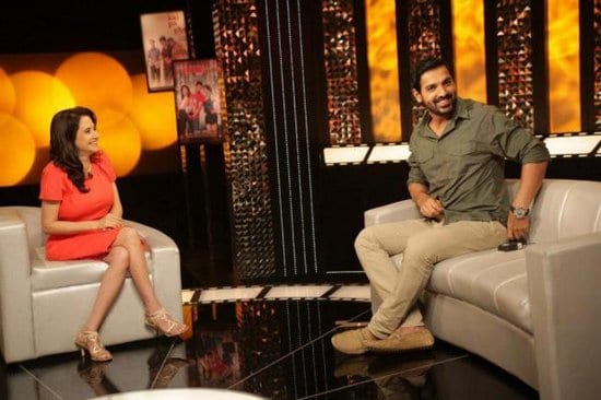 John Abraham Spotted on The Front Row with Anupama Chopra