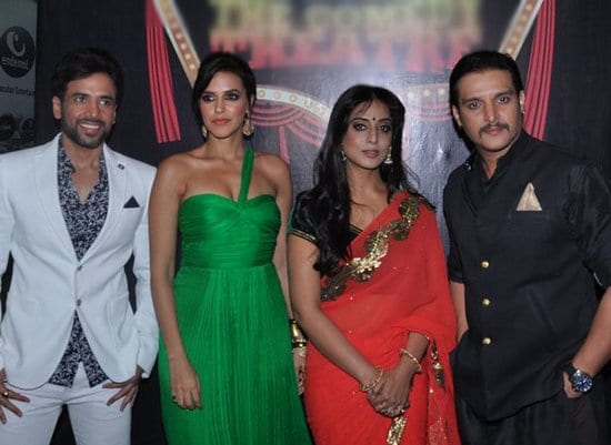 Mahie Gill and Jimmy Shergill Promoting Saheb Biwi Aur Gangster Returns