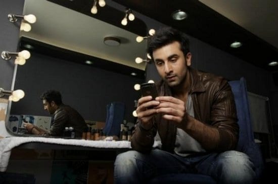 Ranbir Kapoor Spotted with his BlackBerry Smartphone