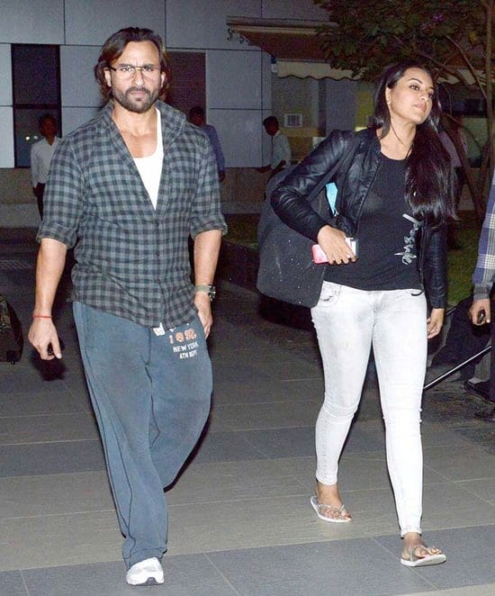 Saif Ali Khan and Sonakshi Sinha Spotted at the Airport