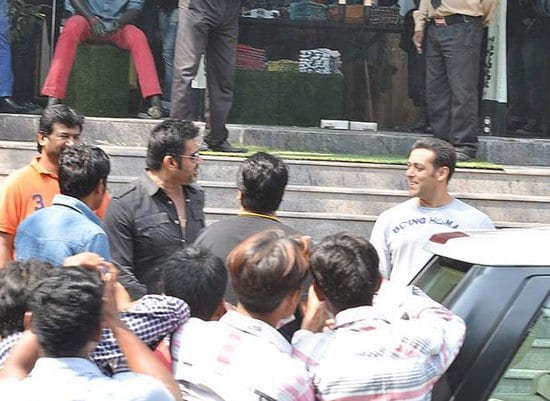 Salman Khan and Suniel Shetty Spotted outside the Being Human Store