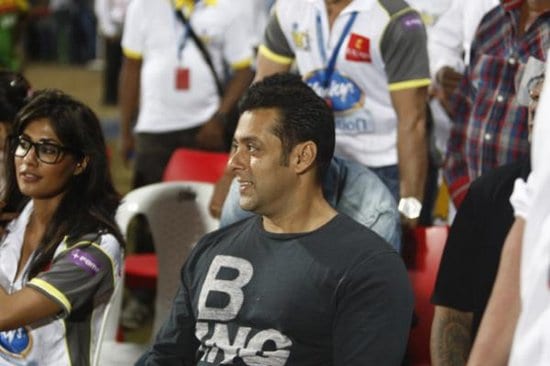 Salman Khan at Kerala Strikers Vs Mumbai Heroes Cricket Match