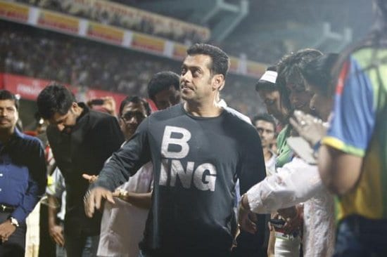 Salman Khan at Kerala Strikers Vs Mumbai Heroes Cricket Match