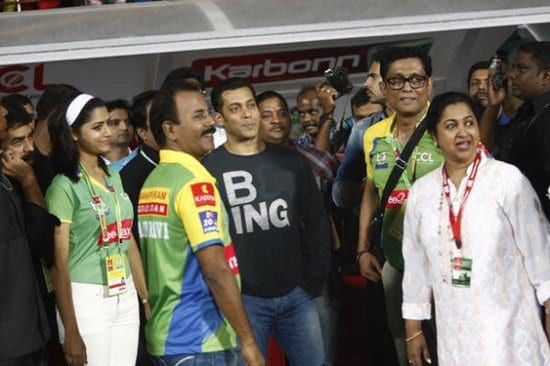 Salman Khan at Kerala Strikers Vs Mumbai Heroes Cricket Match