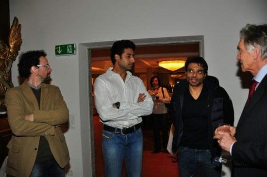 Abhishek Bachchan, Aamir Khan and Uday Chopra at the Dhoom 3 Press Conference in Switzerland