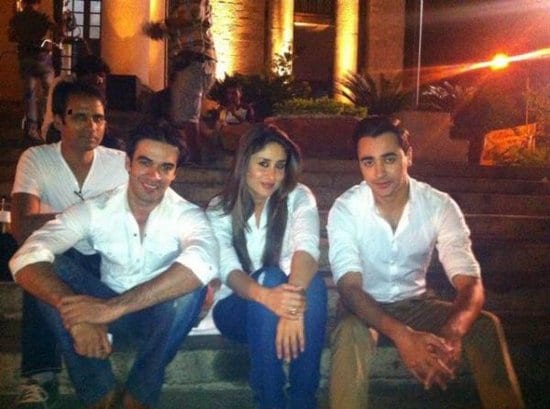 Kareena Kapoor and Imran Khan on the sets of Gori Tere Pyaar Mein