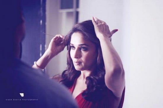 Madhuri Dixit on the sets of a Filmfare Photoshoot