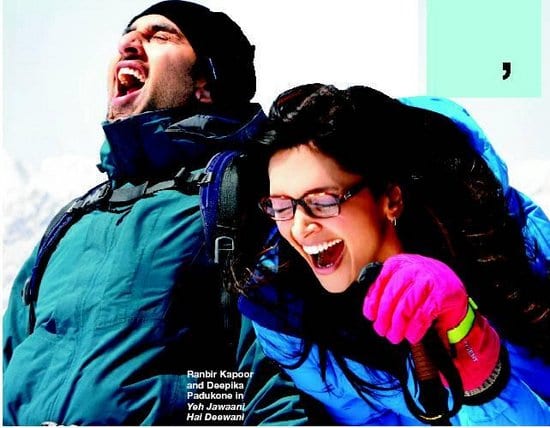 Ranbir Kapoor, Kalki Koechlin, Deepika Padukone and Aditya Kapur in Yeh Jawaani Hai Deewani