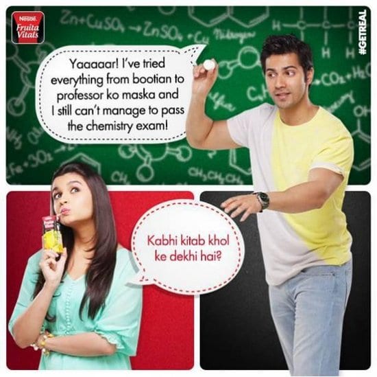 Varun Dhawan and Alia Bhatt in Nestle Fruita Vitals Ads