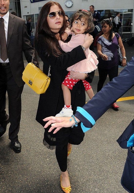 Aishwarya Rai Bachchan and her daughter Aaradhya Bachchan in Cannes