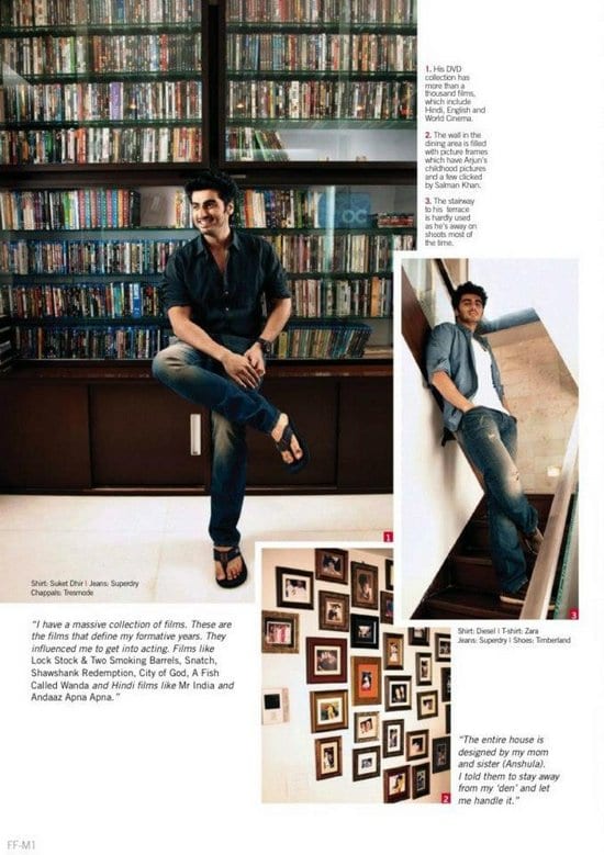 Arjun Kapoor and his Home in Filmfare Magazine