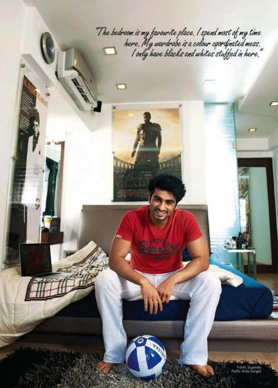 Arjun Kapoor and his Home in Filmfare Magazine