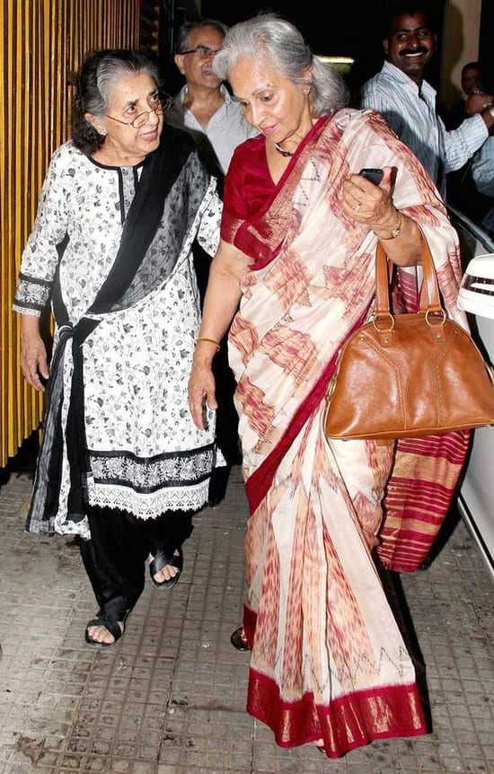 Krishna Raj Kapoor, Salim Khan, Arbaaz Khan, Asha Parekh , Shammi and Waheeda Rehman at the Yeh Jawaani Hai Deewani Screening