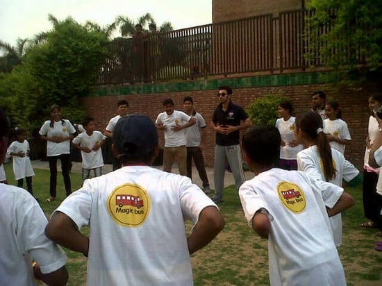 Ranbir Kapoor Spotted with the Kids from Magic Bus