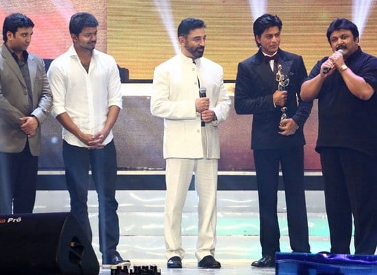 Shah Rukh Khan, Kamal Haasan, Vijay and Prabhu at Vijay Awards 2013