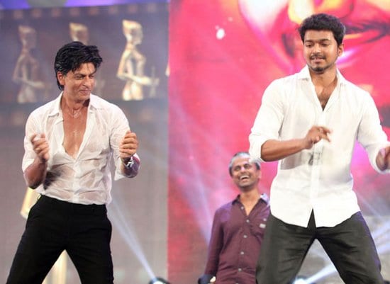 Shah Rukh Khan, Kamal Haasan, Vijay and Prabhu at Vijay Awards 2013