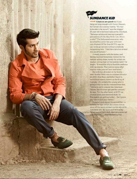 Varun Dhawan on GQ Magazine