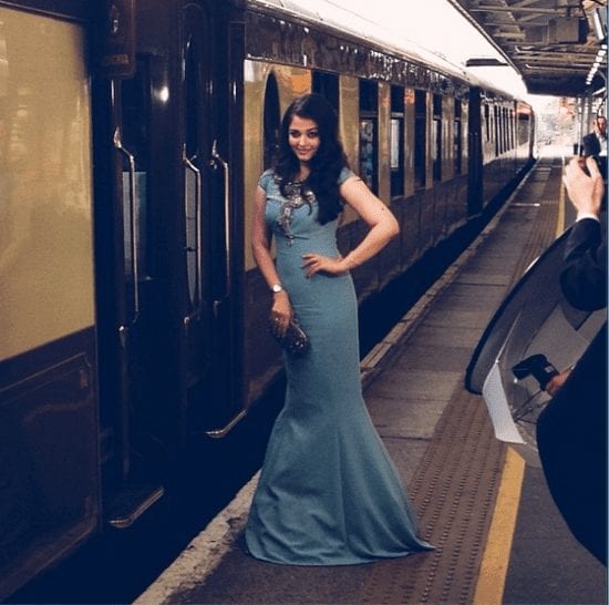 Aishwarya Rai Bachchan on the Orient Express Train at the Longines Dinner