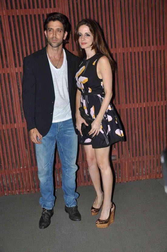 Hrithik Roshan and Sussanne Khan Roshan at Kangana Ranaut's Birthday Party