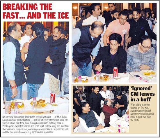 Salman Khan and Shah Rukh Khan at an Iftar Party in Mumbai