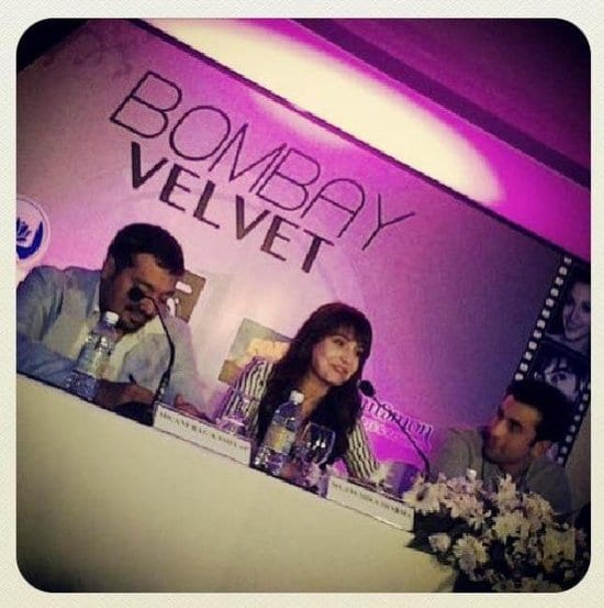 Ranbir Kapoor, Anushka Sharma and Anurag Kashyap at the Bombay Velvet Press Meet