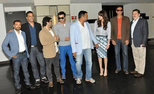 Ranbir Kapoor, Anushka Sharma and Anurag Kashyap at the Bombay Velvet Press Meet