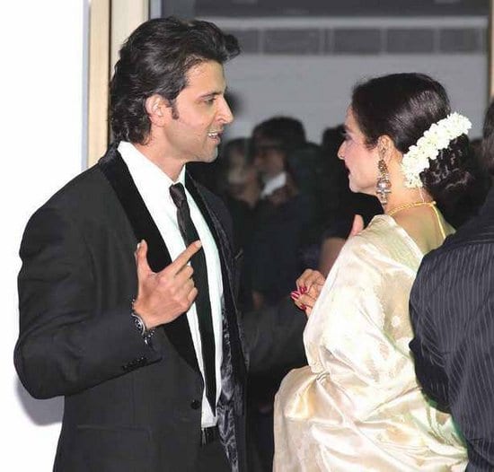 Hrithik Roshan and Rekha at Rakesh Roshan's Birthday Celebrations