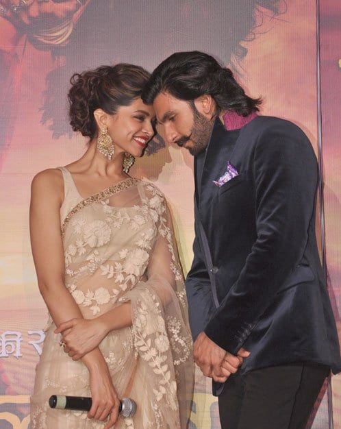 Ranveer Singh and Deepika Padukone at the Launch of Ram Leela Trailer