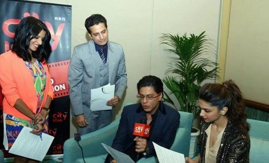 Shah Rukh Khan and Deepika Padukone at a Press Conference in Dubai