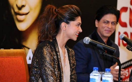 Shah Rukh Khan and Deepika Padukone at a Press Conference in Dubai