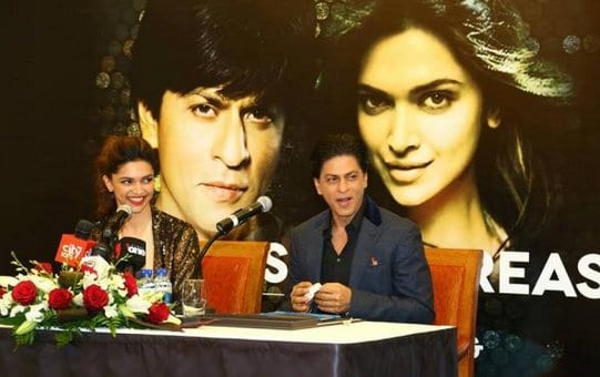 Shah Rukh Khan and Deepika Padukone at a Press Conference in Dubai