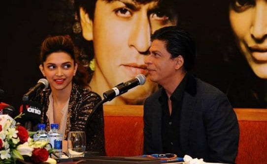 Shah Rukh Khan and Deepika Padukone at a Press Conference in Dubai