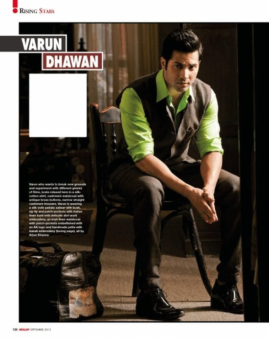 Varun Dhawan, Sidharth Malhotra, Alia Bhatt and Sushant Singh Rajput in Hello! Magazine