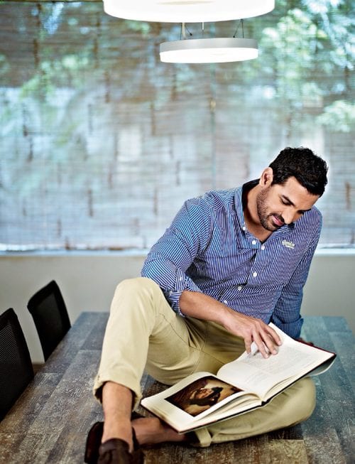 John Abraham Shows Off his Office in Filmfare Magazine