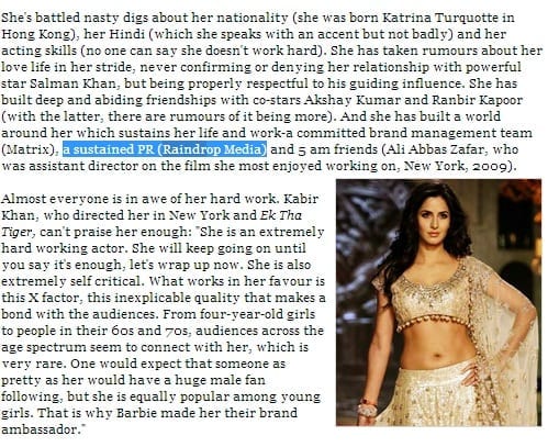 Mistake of Journalist or Katrina Kaif PR Team