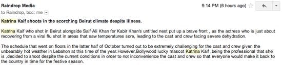 Mistake of Journalist or Katrina Kaif PR Team