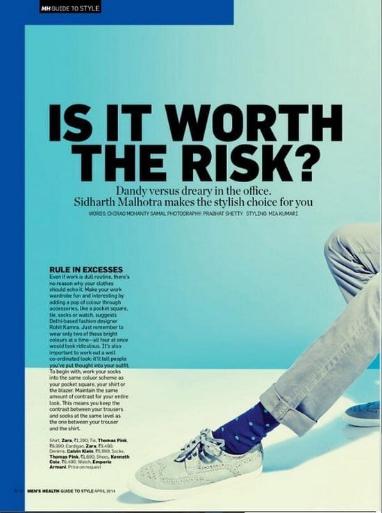 Sidharth Malhotra in Men's Health India Magazine