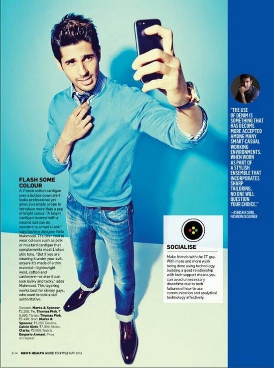 Sidharth Malhotra in Men's Health India Magazine