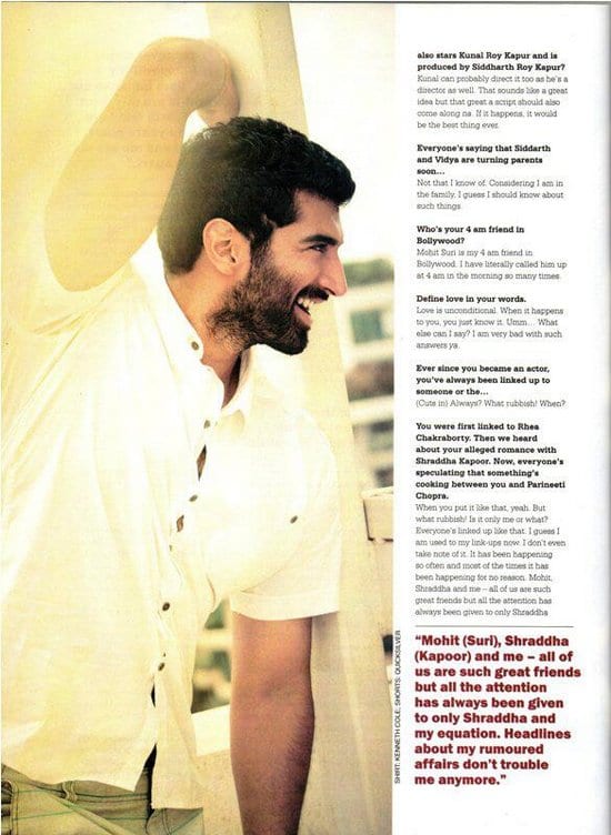 Aditya Roy Kapur on Stardust Magazine