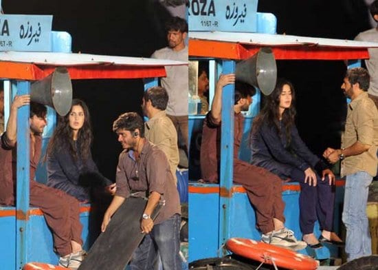 Saif Ali Khan and Katrina Kaif on the sets of Phantom