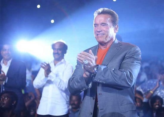 Vikram, Shankar, AR Rahman, Arnold Schwarzenegger and Rajnikanth at the I Music Launch