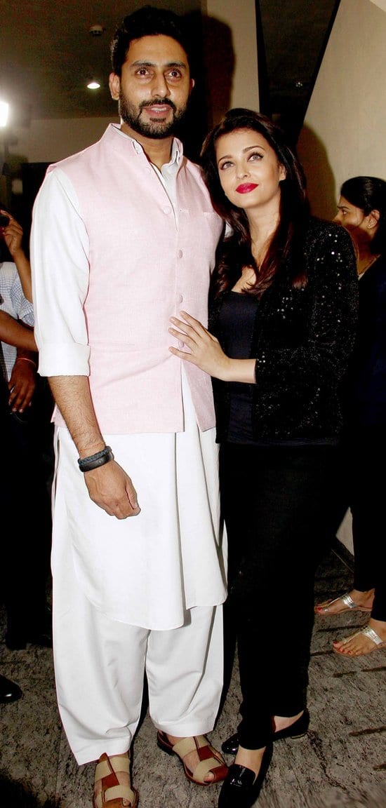 Amitabh Bachchan, Jaya Bachchan, Abhishek Bachchan, Aishwarya Rai Bachchan, Akshara Haasan, Sarika and Irrfan Khan at the Shamitabh Movie Screening