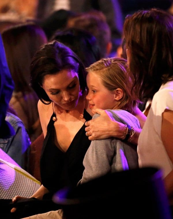 Angelina Jolie with her Daughters Shiloh and Zahara at Nickelodeon's 28th Annual Kids' Choice Awards