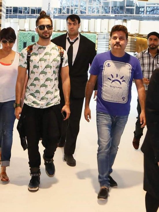 Shahid Kapoor Spotted with a Ponytail in Dubai