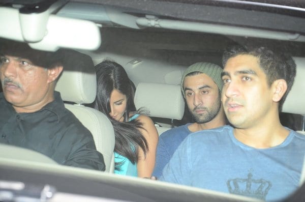 Ayan Mukherjee, Ranbir Kapoor and Katrina Kaif watch Brothers